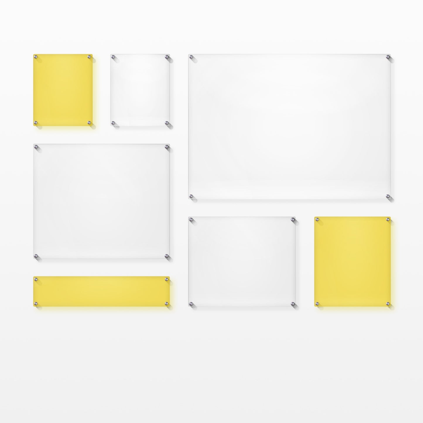 Mondrian 59" Double Panel Wallscape (Choose Your Color or Clear)
