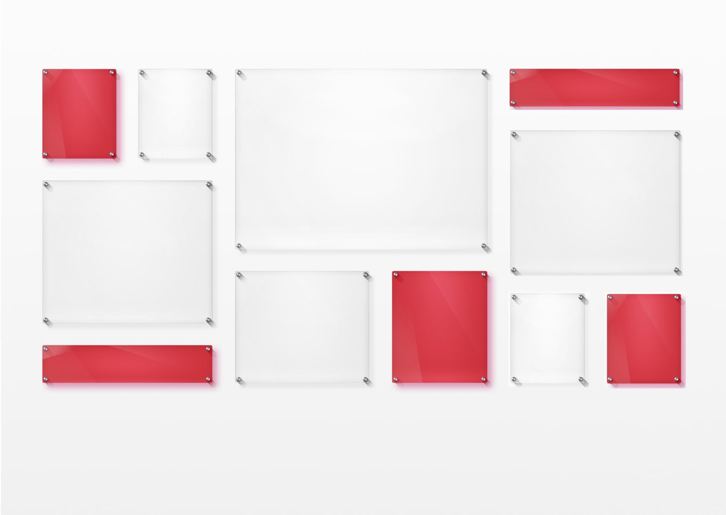 Mondrian 85" Double Panel Wallscape (Choose Your Color or Clear)