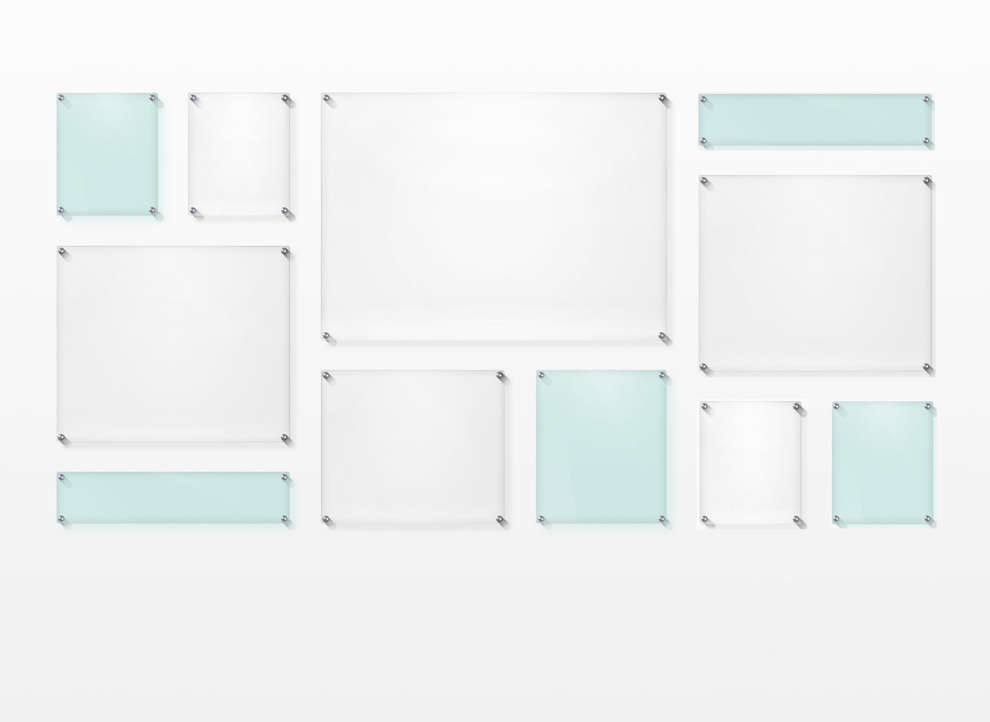 Mondrian 85" Double Panel Wallscape (Choose Your Color or Clear)