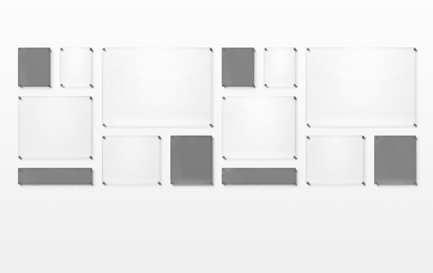 Mondrian 121" Double Panel Wallscape (Choose Your Color or Clear)