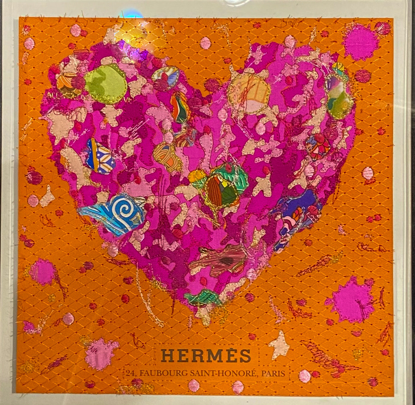 Hermes Graffiti Heart by Stephen Wilson (12x12x2")