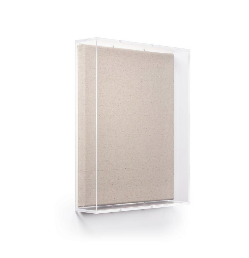 8" x 10" x 3" Modern Acrylic Shadowbox with Linen Canvas - UV Grade