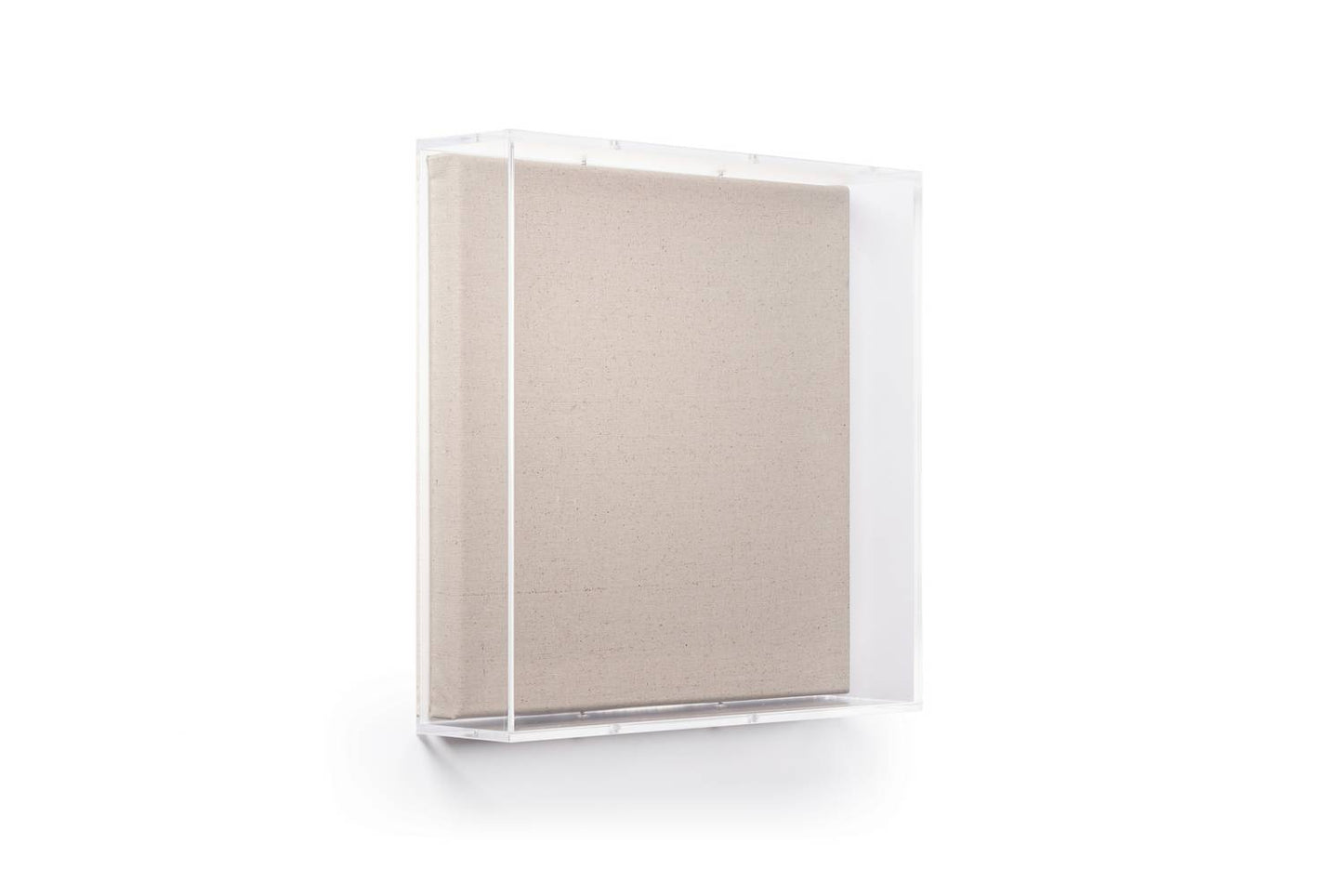 12" x 12" x 3" Modern Acrylic Shadowbox with Linen Canvas - UV Grade