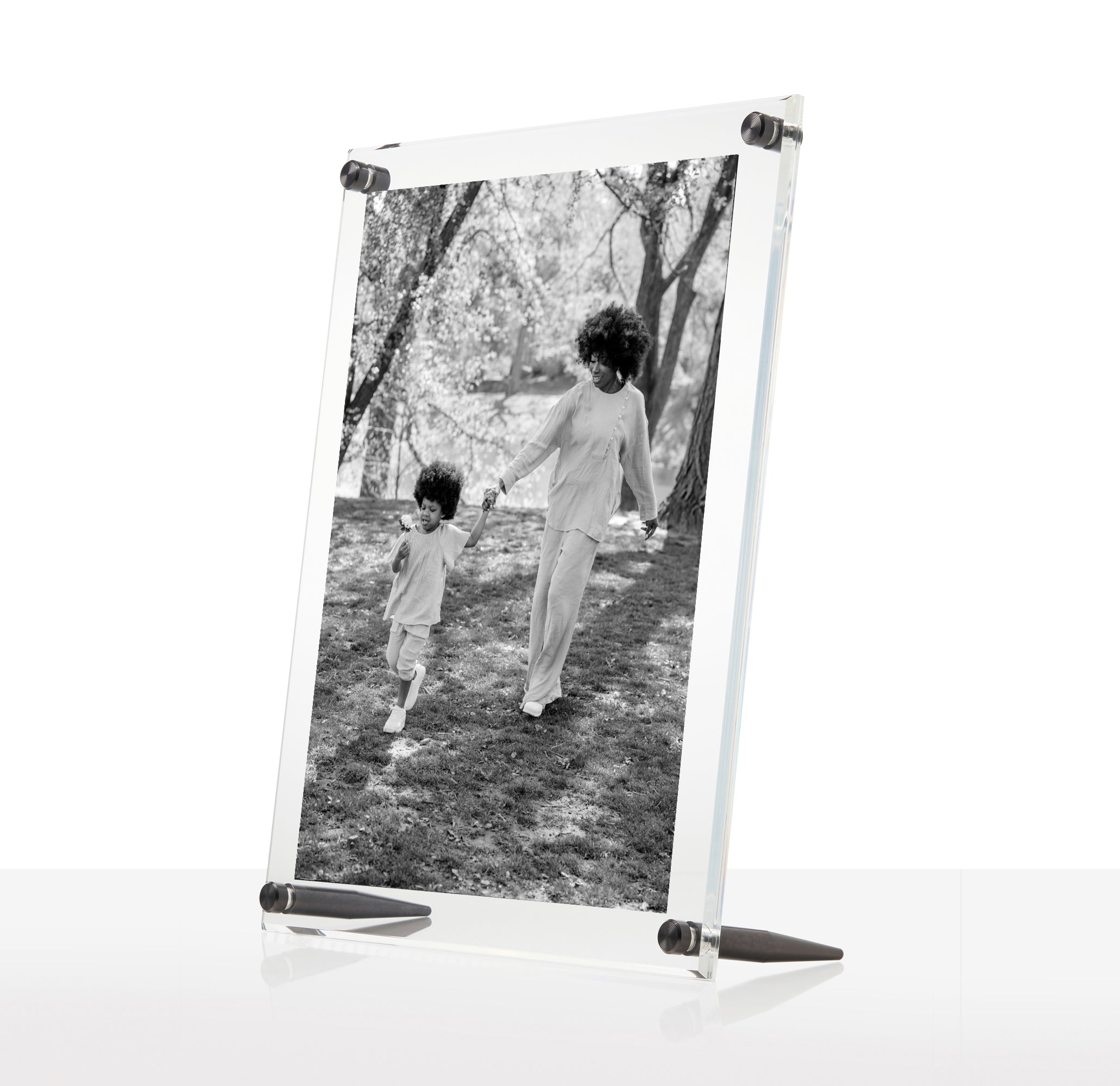 Clear Acrylic Tabletop Float Frame for 8x10 Photos Gold by Wexel Art