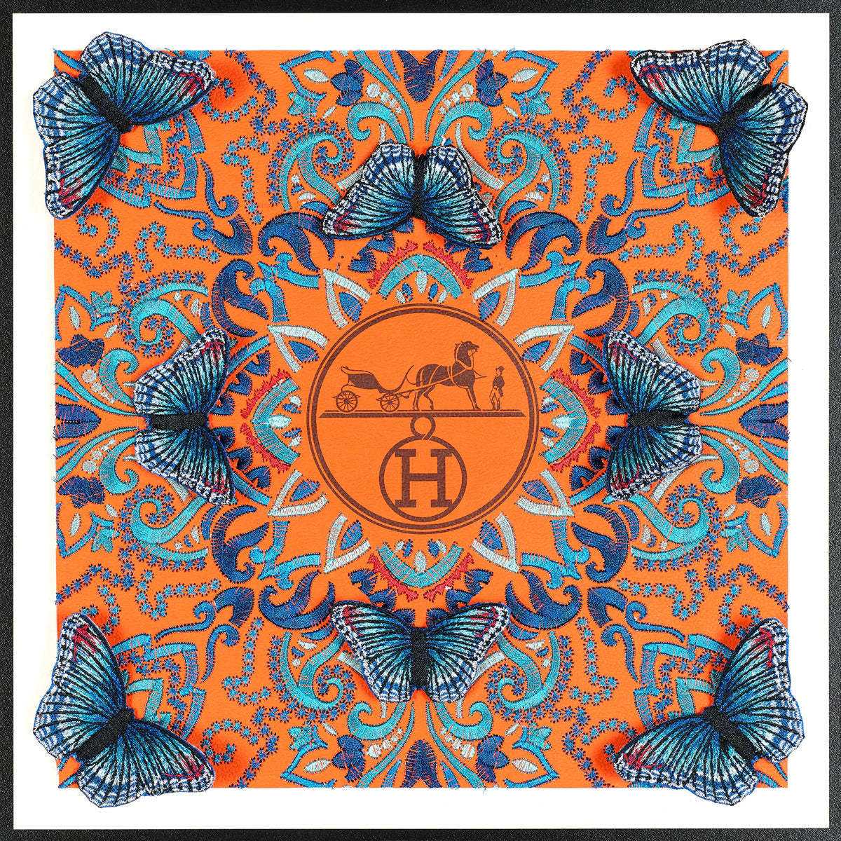 Hermes Blue Butterfly SYMMETRY (STANDARD) by Stephen Wilson (12x12x2")